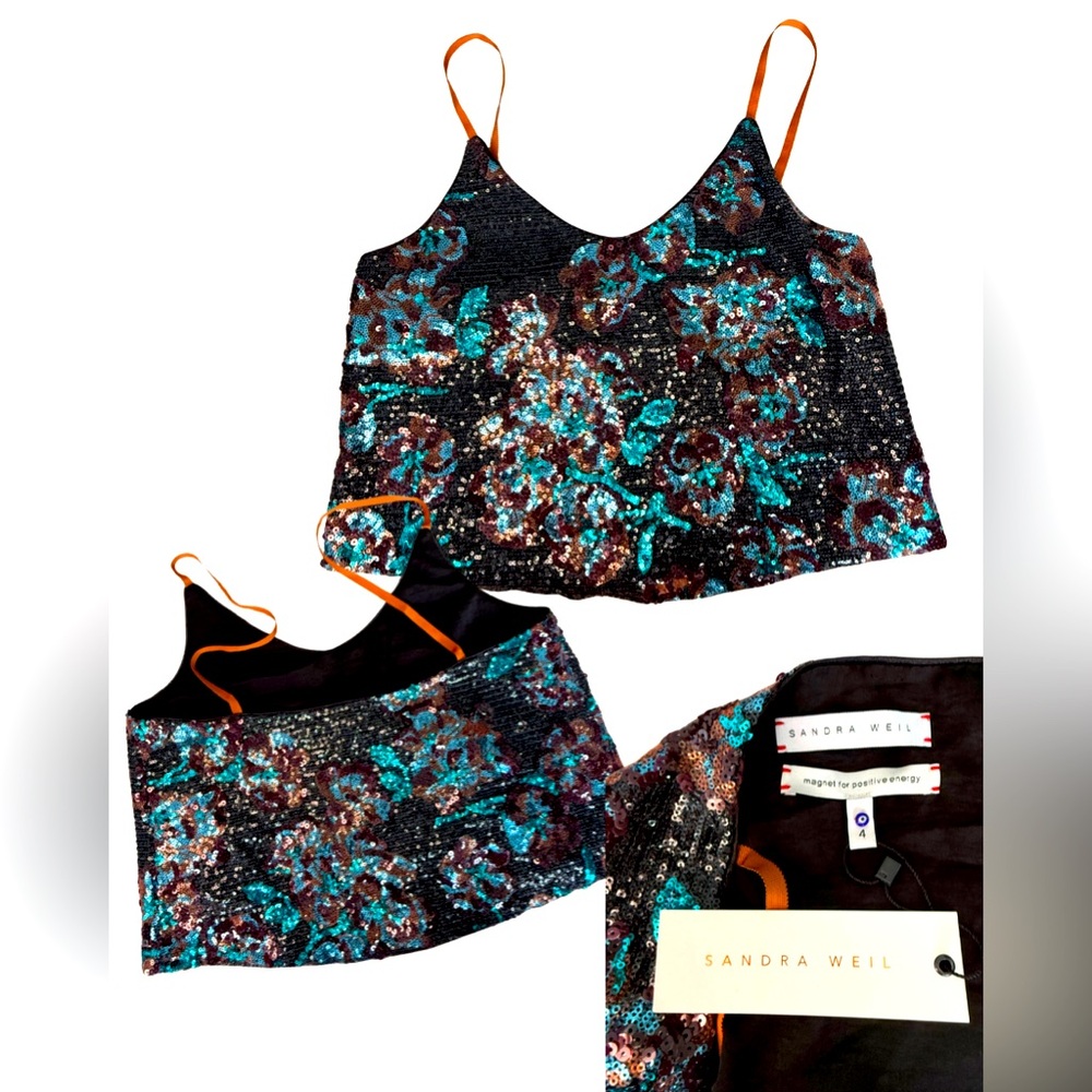 Sandra Weil Multicolor Sequin Top